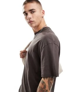 Jack & Jones Oversized Studio Back Print T-shirt In Chocolate Brown For Men Mulch -Men Style Shop 206825528 4