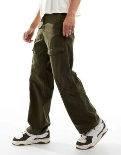 Jack & Jones Loose Fit Multi Pocket Cargo Trouser In Khaki For Men Olive Night -Men Style Shop 206825567 1 olivenight 1