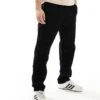 Jack & Jones Loose Fit Drawstring Cord Trouser In Black For Men