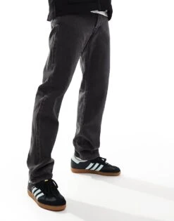 Jack & Jones Chris Straight Jean In Washed Black For Men Sq737