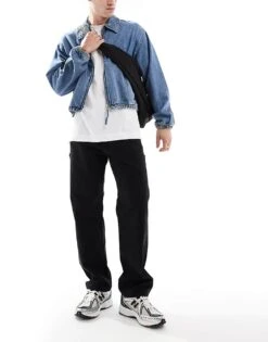 Jack & Jones Wide Fit Carpenter Trouser In Black For Men