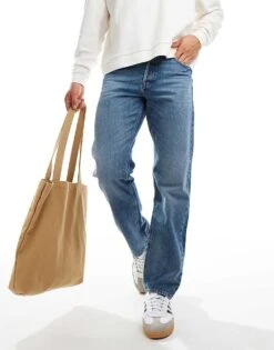 Jack & Jones Chris Straight Jean In Mid Blue Wash For Men Blue Denim -Men Style Shop 206825660 1 bluedenim 1