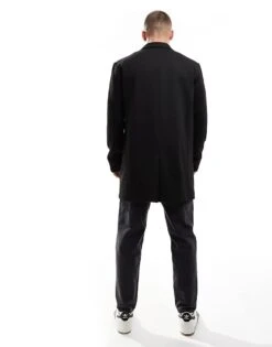 Jack & Jones Jersey Overcoat In Black For Men -Men Style Shop 206825678 4