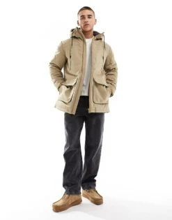 Jack & Jones Utility Parka In Beige For Men Elmwood -Men Style Shop 206825883 2