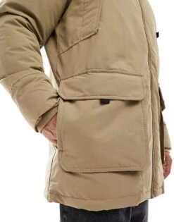 Jack & Jones Utility Parka In Beige For Men Elmwood -Men Style Shop 206825883 3