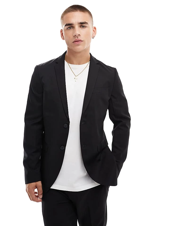 Jack & Jones Slim Fit Suit Jacket In Black 4 Jack & Jones Slim Fit Suit Jacket In Black - Image 2