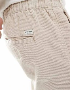 Jack & Jones Loose Fit Drawstring Cord Trouser In Light Beige For Men Moonbeam -Men Style Shop 206826032 5