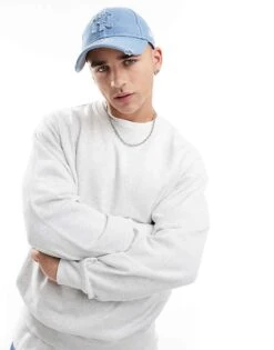 Jack & Jones Super Oversized Crew Neck Sweatshirt In White Marl For Men