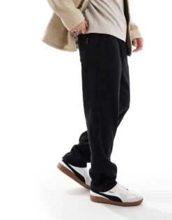 Jack & Jones Relaxed Wide Rib Pull On Trouser In Black For Men -Men Style Shop 206955769 4