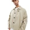 Jack & Jones Cropped Trench Jacket In Beige For Men Silver Sage -Men Style Shop 206955812 1 silversage
