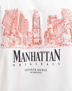 Jack & Jones Oversized T-shirt With Manhatton Back Print In White For Men -Men Style Shop 206955894 4