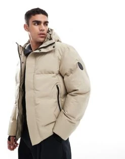 Jack & Jones Premium Oversized Shell Puffer Jacket In Beige For Men Crockery -Men Style Shop 206955907 1 crockery 1