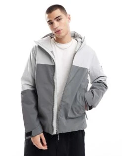 Jack & Jones Colour Block Windbreaker In Grey For Men Gargoyle High-rise B -Men Style Shop 206955975 4