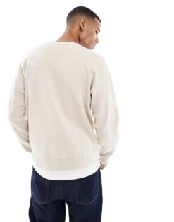 Jack & Jones Oversized Compact Knitted Jumper In Beige For Men Greige Melange -Men Style Shop 206956001 3