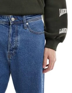 Jack & Jones Alex Baggy Jean In Mid Blue Wash For Men Sq741 -Men Style Shop 206956124 4