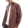 Jack & Jones Oversized Cotton Check Shirt In Rust For Men Brandy Brown