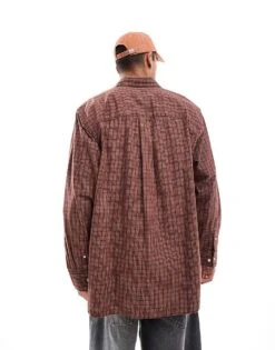 Jack & Jones Oversized Cotton Check Shirt In Rust For Men Brandy Brown -Men Style Shop 206956126 3