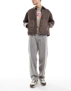 Jack & Jones Alex Baggy Jeans In Light Grey Wash For Men Sq053