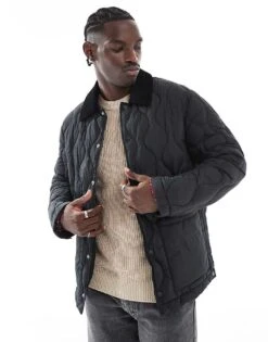 Jack & Jones Quilted Jacket In Black For Men