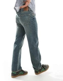 Jack & Jones Eddie Loose Jean In Blue Dirty Wash For Men Blue Denim -Men Style Shop 206957410 2