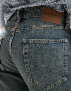 Jack & Jones Eddie Loose Jean In Blue Dirty Wash For Men Blue Denim -Men Style Shop 206957410 4