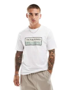 Jack & Jones Oversized T-shirt With Front Logo In White For Men Bright White -Men Style Shop 206957494 1 brightwhite 1