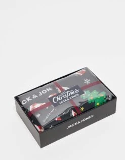 Jack & Jones Christmas Trunk And Socks Gift Box In Black For Men -Men Style Shop 206957541 1 black 1
