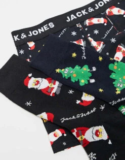 Jack & Jones Christmas Trunk And Socks Gift Box In Black For Men -Men Style Shop 206957541 3