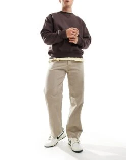 Jack & Jones Eddie Baggy Worker Jean In Washed Brown For Men Winter Twig -Men Style Shop 206957551 1 wintertwig 1