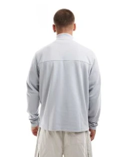 Jack & Jones Half Zip Clean Tech Sweat In Light Grey For Men High-rise /flintston -Men Style Shop 206957584 2
