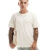 Jack & Jones Originals 3d Logo Print T-shirt In Off White For Men Antique White
