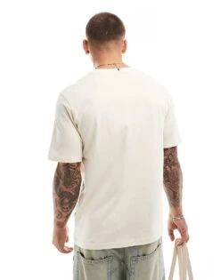 Jack & Jones Originals 3d Logo Print T-shirt In Off White For Men Antique White -Men Style Shop 206957615 2
