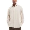 Jack & Jones Oversized Textured Shirt In Beige For Men Moonbeam