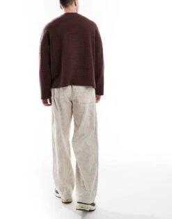 Jack & Jones Bill Wide Fit Cord Pull On Trouser In Beige For Men Moonbeam -Men Style Shop 206957648 2