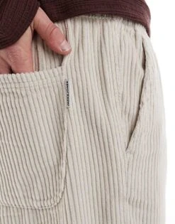 Jack & Jones Bill Wide Fit Cord Pull On Trouser In Beige For Men Moonbeam -Men Style Shop 206957648 3