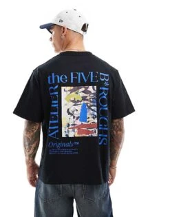 Jack & Jones Oversized T-shirt With Arty Back Print In Black For Men -Men Style Shop 206957685 3