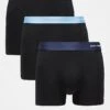 Jack & Jones 3 Pack Contrast Waistband Trunk In Black For Men