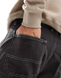 Jack & Jones Eddie Loose Worker Jean In Washed Black For Men Black Denim -Men Style Shop 206957743 3