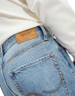 Jack & Jones Alex Baggy Jeans In Mid Blue Vintage Wash For Men Blue Denim -Men Style Shop 206957781 3