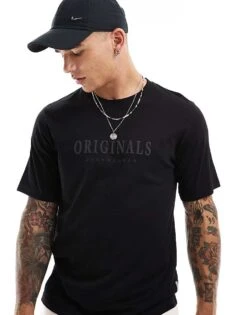 Jack & Jones Originals 3d Logo Print T-shirt In Black For Men -Men Style Shop 206957833 1 black 1