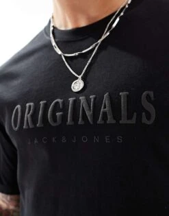 Jack & Jones Originals 3d Logo Print T-shirt In Black For Men -Men Style Shop 206957833 3