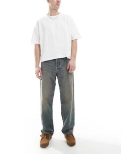 Jack & Jones Alex Baggy Jeans In Vintage Blue Wash For Men Blue Denim