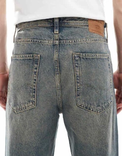 Jack & Jones Alex Baggy Jeans In Vintage Blue Wash For Men Blue Denim -Men Style Shop 206957835 4