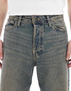 Jack & Jones Alex Baggy Jeans In Vintage Blue Wash For Men Blue Denim -Men Style Shop 206957835 5