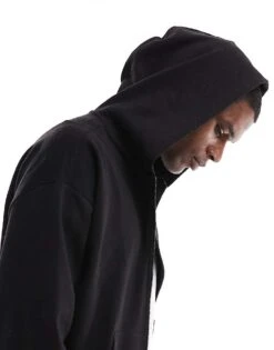 Jack & Jones Oversized Double Zip Through Hoodie In Black For Men -Men Style Shop 206957923 2