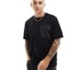 Jack & Jones Oversized T-shirt With Nylon Pocket In Black For Men