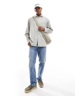 Jack & Jones Oversized Cotton Shirt In Beige For Men Moonbeam -Men Style Shop 206958004 2