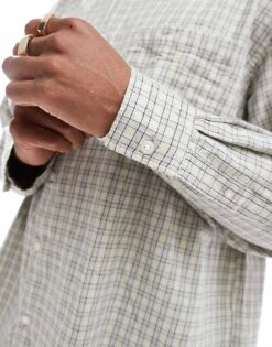 Jack & Jones Oversized Cotton Shirt In Beige For Men Moonbeam -Men Style Shop 206958004 3