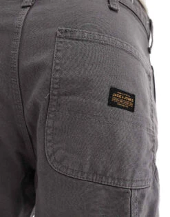 Jack & Jones Eddie Carpenter Trouser In Washed Grey For Men Smoked Pearl -Men Style Shop 206958154 2