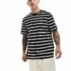 Jack & Jones Oversized Stripe T-shirt In Black For Men -Men Style Shop 206958341 1 black